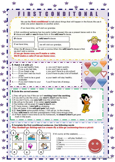 Free Printable First Conditional Worksheets