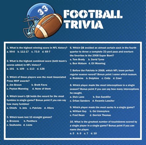 free printable football quizzes with answers