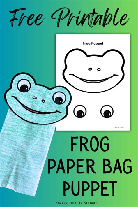 Free Printable Frog Paper Bag Puppet