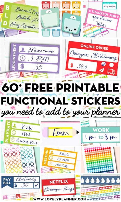 Free Printable Functional Planner Stickers