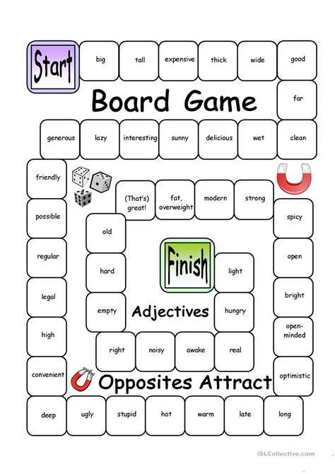 Free Printable Games, Adjectives