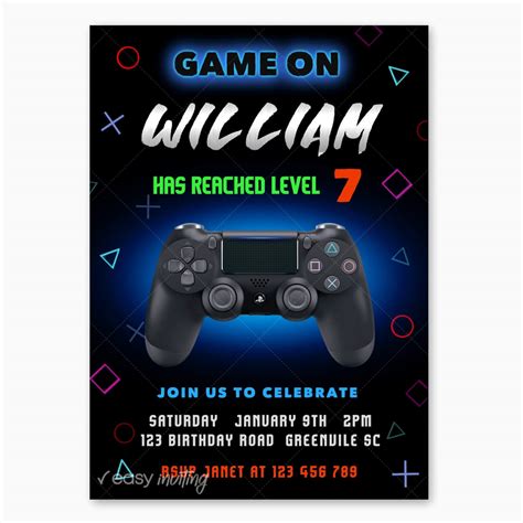 Free Printable Gaming Invitations
