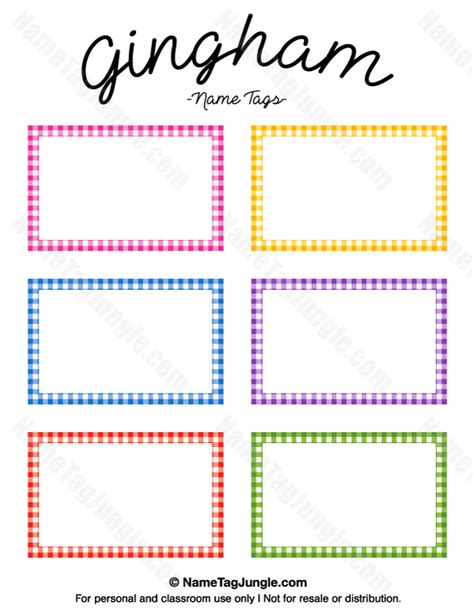 Free Printable Gingham Round Labels