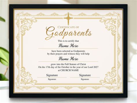 Free Printable Godparent Certificate