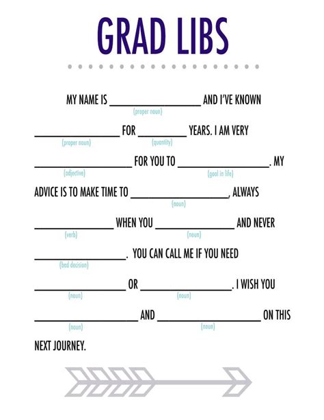 Free Printable Grad Libs