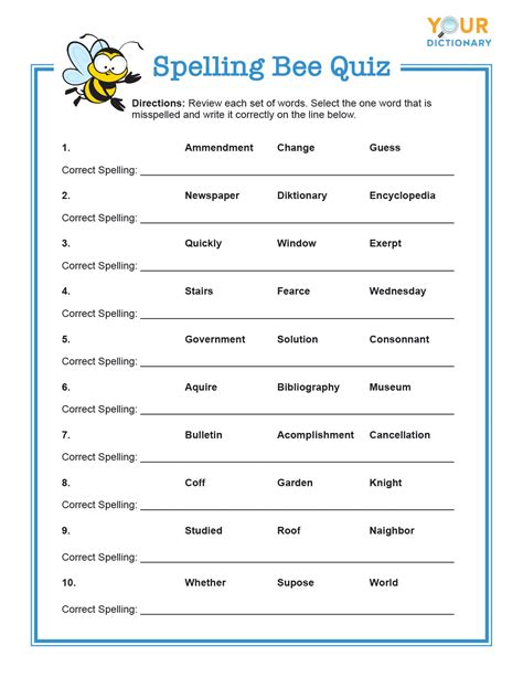 Free Printable Grade School Spelling