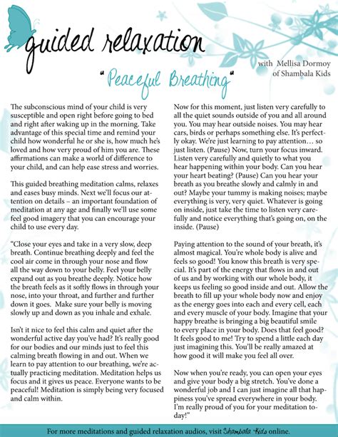 Free Printable Guided Imagery Scripts From 1980S