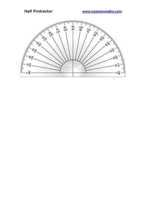 Free Printable Half Circle Protractor