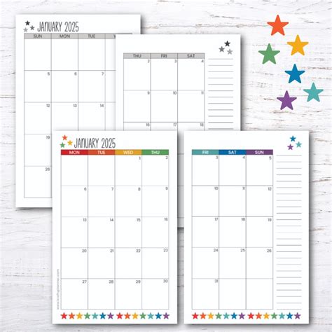 Free Printable Half Sheet Calendar