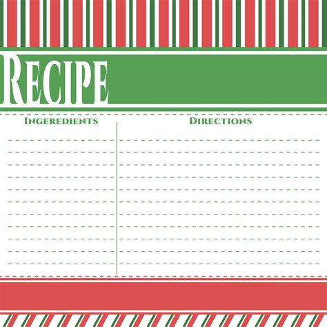 Free Printable Holiday Recipe Card Templates