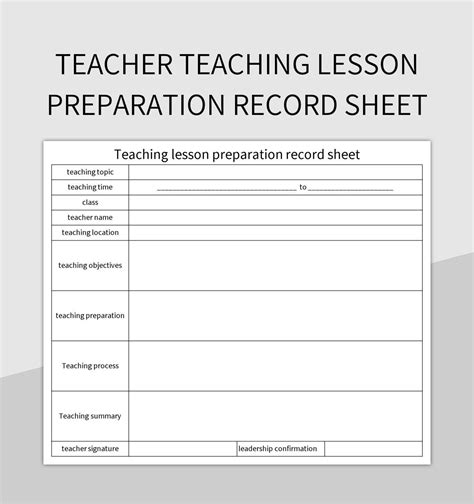 Free Printable Lesson Plan Record Sheets