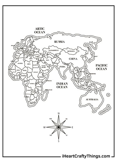 Free Printable Map Coloring Pages