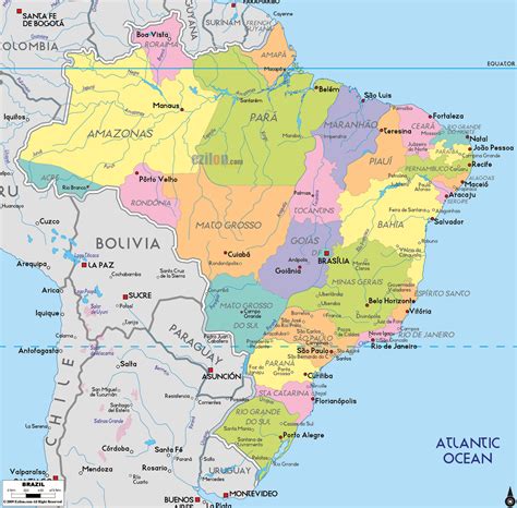 free printable map of brazil