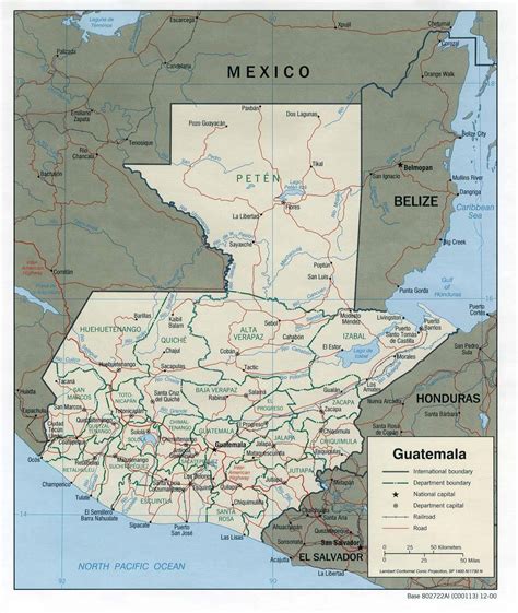Free Printable Map Of Guatemala