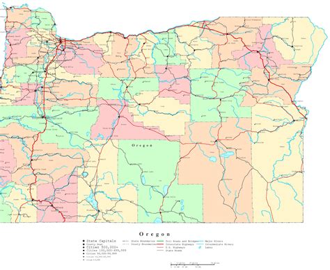 Free Printable Maps Oregon