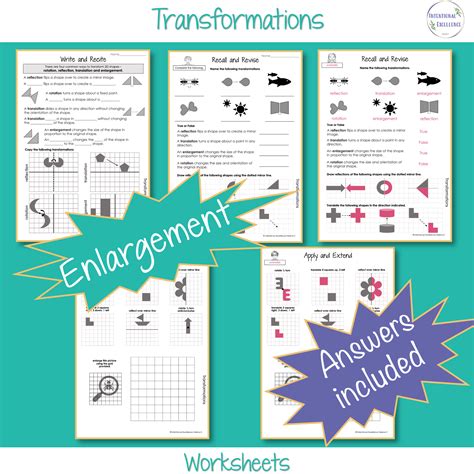 Free Printable Math Transformations Worksheets
