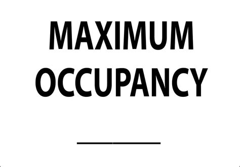 Free Printable Maximum Occupancy Sign