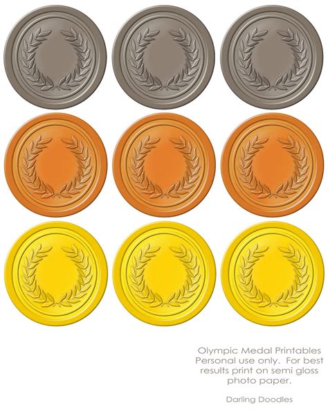 Free Printable Medals