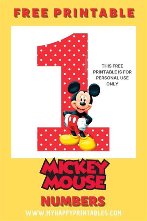 Free Printable Mickey Mouse Numbers
