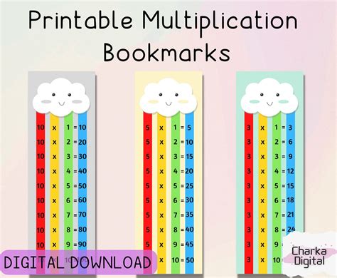 Free Printable Multiplication Bookmarks
