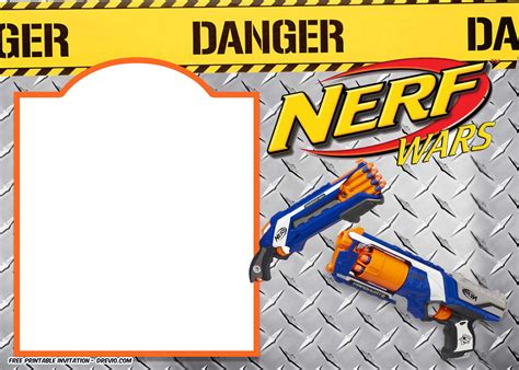 Free Printable Nerf Invites