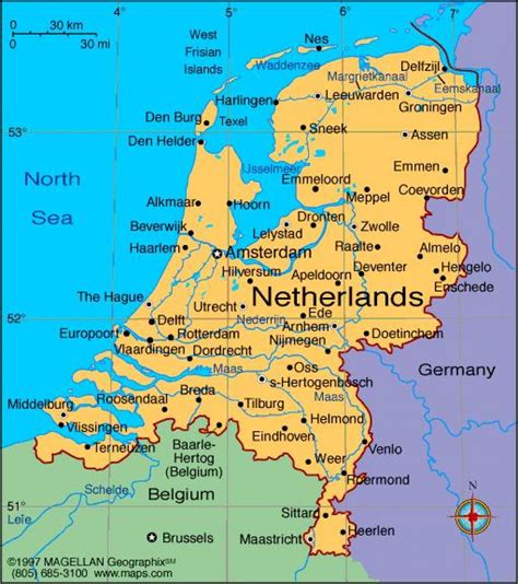 Free Printable Netherlands Map