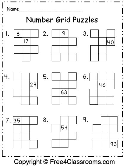 free printable number grid puzzles