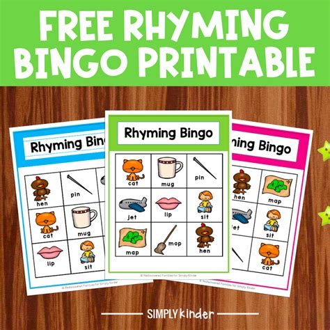 Free Printable Of Rhyming Bingo