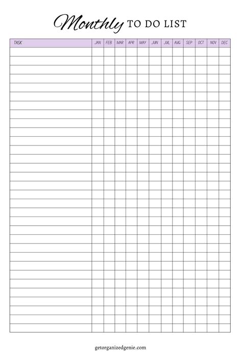 Free Printable Online List Template Maker