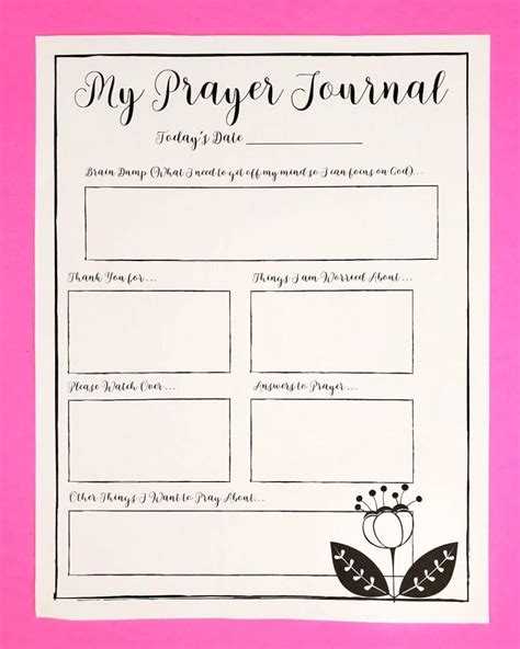 Free Printable Prayer Journal Sheets