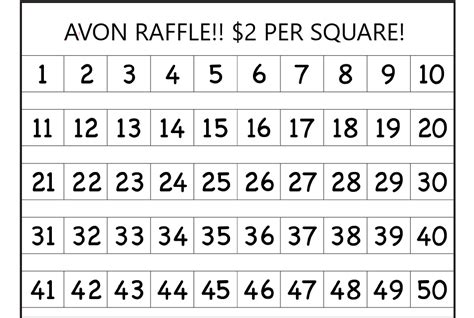 Free Printable Raffle Squares