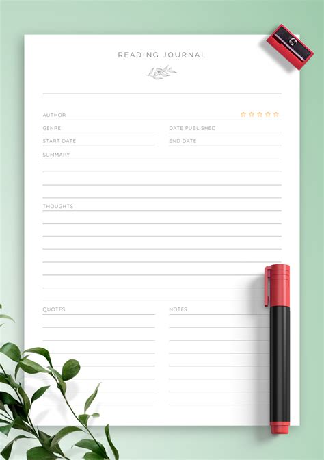 Free Printable Reading Journal: Tips, Reviews, And Tutorials