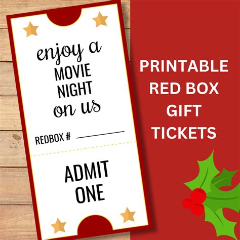 Free Printable Redbox Gift Template