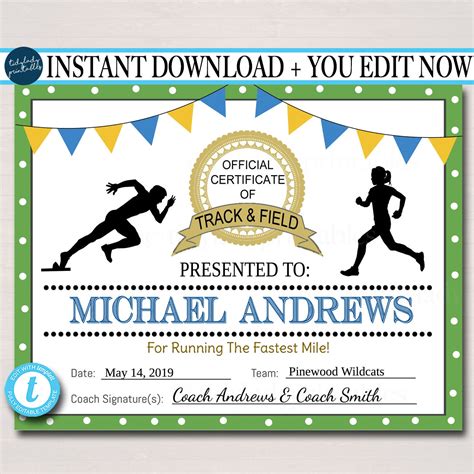 Free Printable Running Certificates