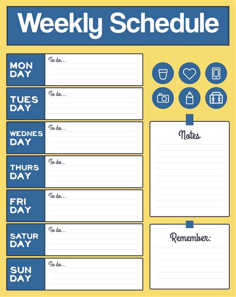 Free Printable Schgool Schedule Template
