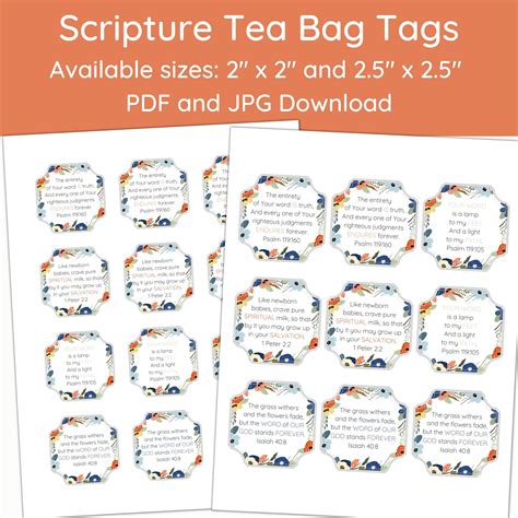 Free Printable Scripture Tea Bags