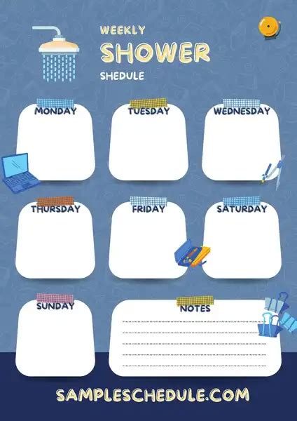 Free Printable Shower Schedule