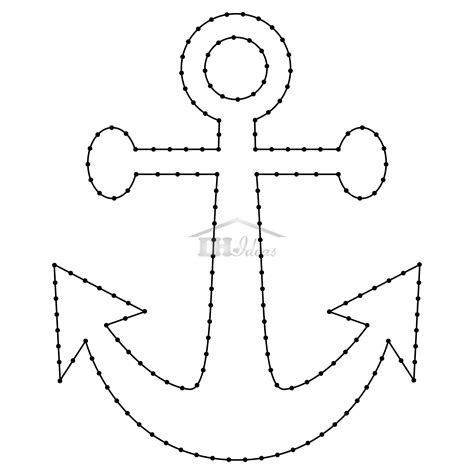 Free Printable String Art Patterns With Instructions Of An Anchor