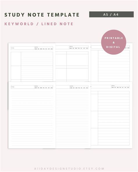 Free Printable Study Note Cards