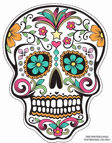 Free Printable Sugar Skull Template: A Perfect Way To Celebrate The Day Of The Dead