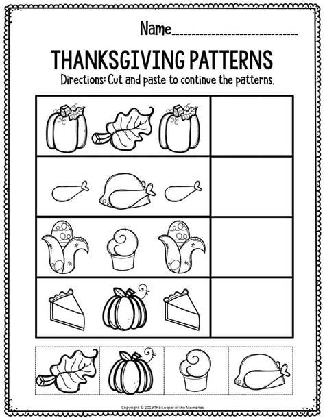 Free Printable Thanksgiving Worksheets For Preschoolers