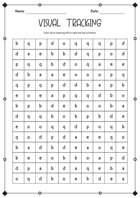 Free Printable Visual Tracking Worksheets