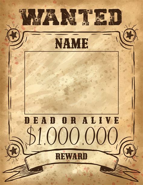 Free Printable Wanted Poster Template