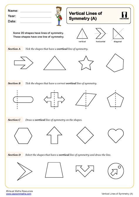 Free Printable Worksheet Lines Of Symetry