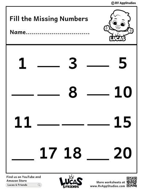 Free Printable Worksheets Missing Numbers