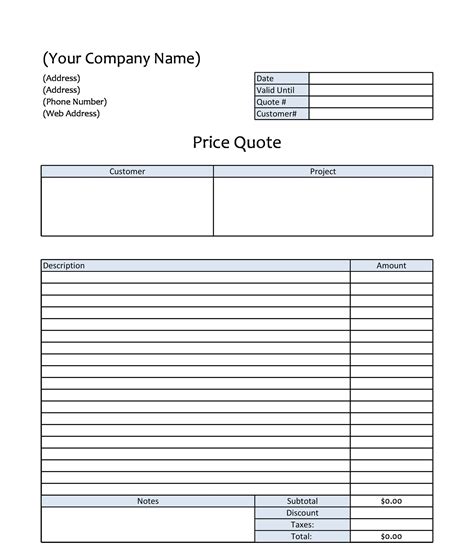 Free Quote Forms