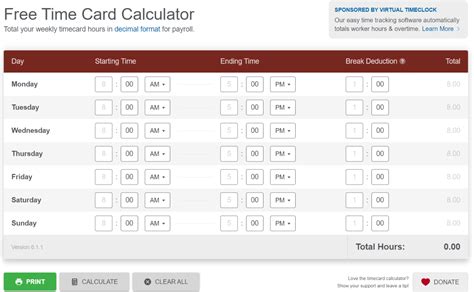 free redcort time clock