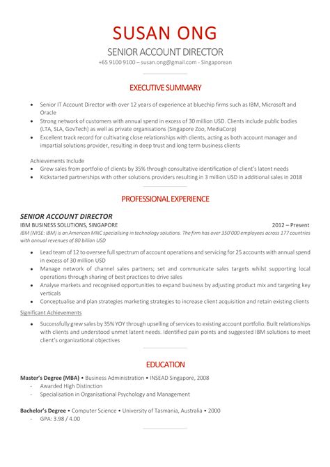 free resume template singapore