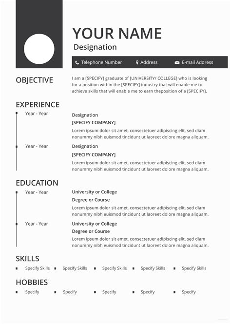 free resume template word 2010