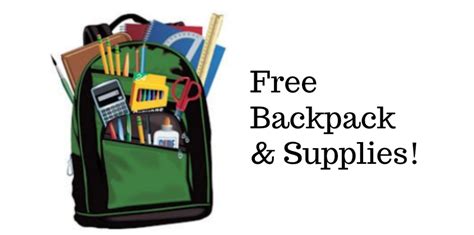 free school supplies and backpacks near me
